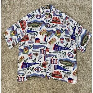 Reyn Spooner Aloha Chicago Cubs Shirt Mens XL MLB Baseball Hawaiian Button